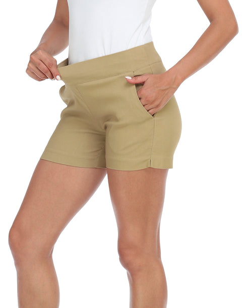 Pull-on Chino Shorts for Women with 4" Inseam