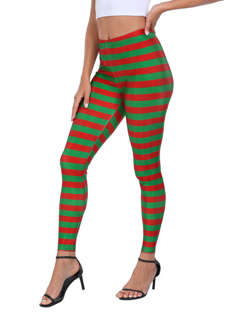 Christmas Stripes Graphic Leggings