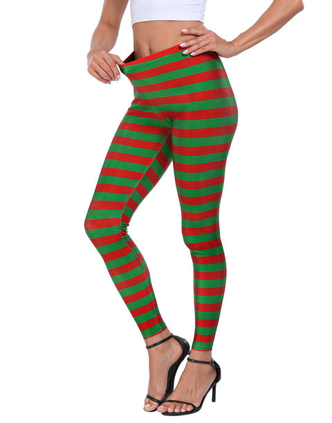 Christmas Stripes Graphic Leggings