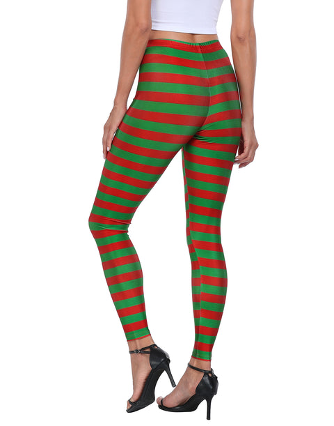 Christmas Stripes Graphic Leggings