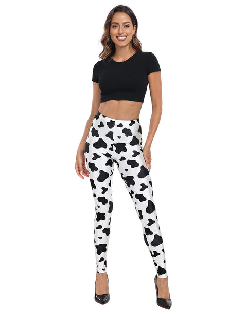 Graphic Cow Spots Workout Leggings