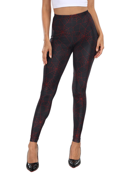 Graphic Red Spiderweb Workout Leggings