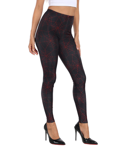 Graphic Red Spiderweb Workout Leggings