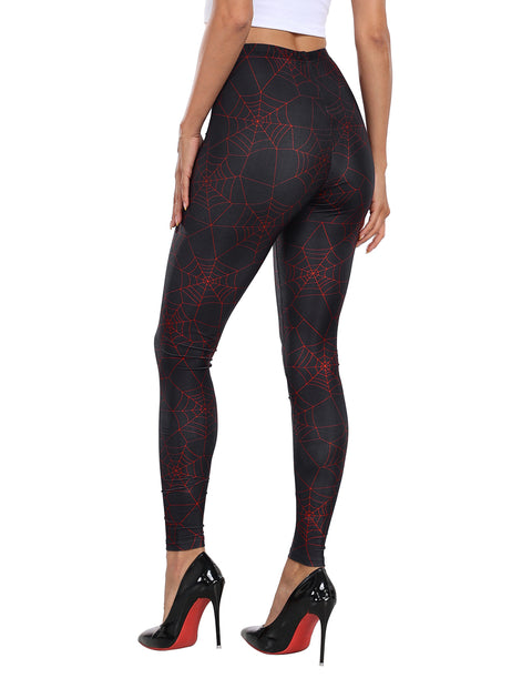 Graphic Red Spiderweb Workout Leggings