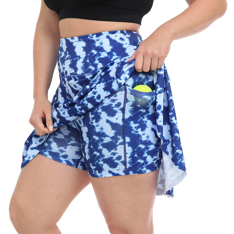 Plus Size Tennis Skort Pleated Golf Skirt with Shorts