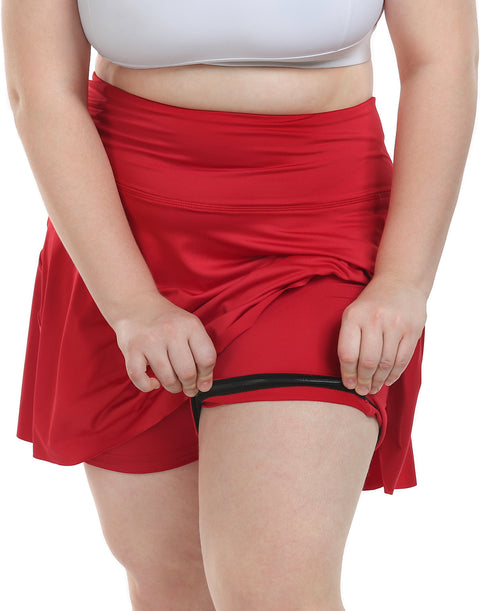 Plus Size Tennis Skort Pleated Golf Skirt with Shorts