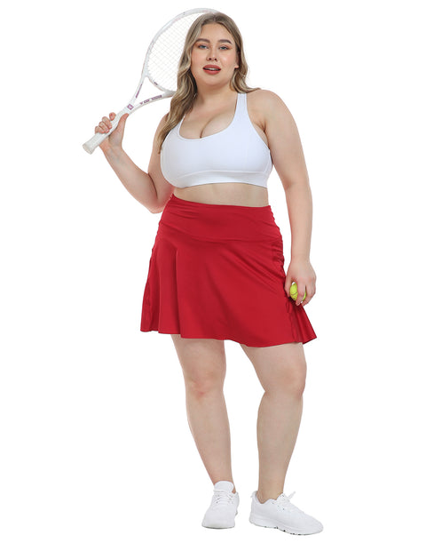 Plus Size Tennis Skort Pleated Golf Skirt with Shorts