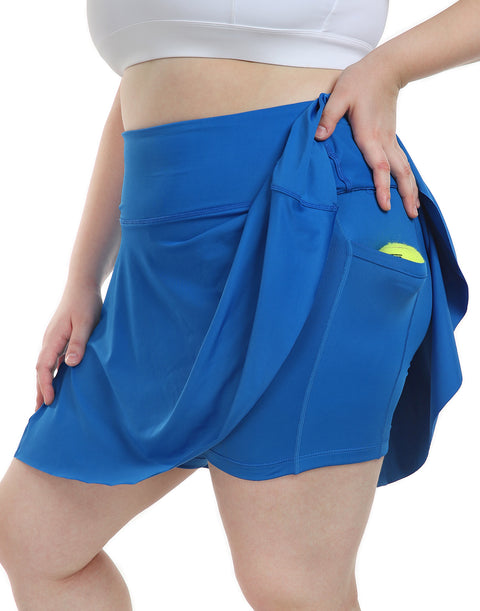 Plus Size Tennis Skort Pleated Golf Skirt with Shorts