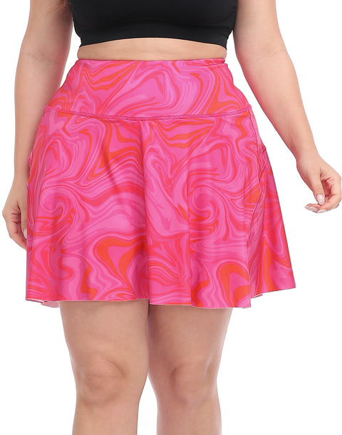 Plus Size Tennis Skort Pleated Golf Skirt with Shorts