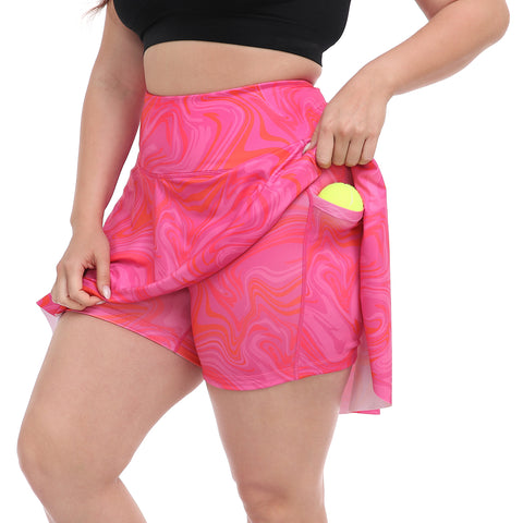 Plus Size Tennis Skort Pleated Golf Skirt with Shorts