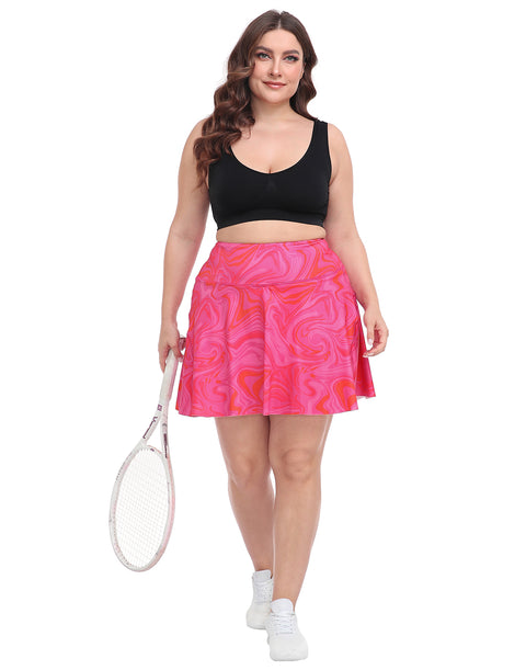 Plus Size Tennis Skort Pleated Golf Skirt with Shorts