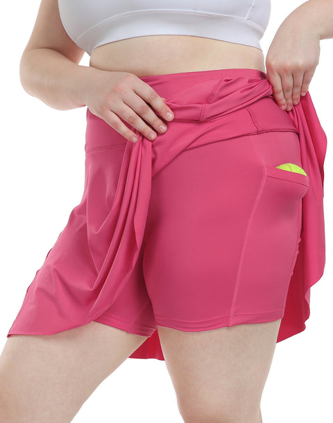 Plus Size Tennis Skort Pleated Golf Skirt with Shorts