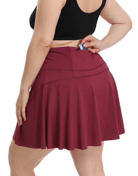 Plus Size Tennis Skort Pleated Golf Skirt with Shorts