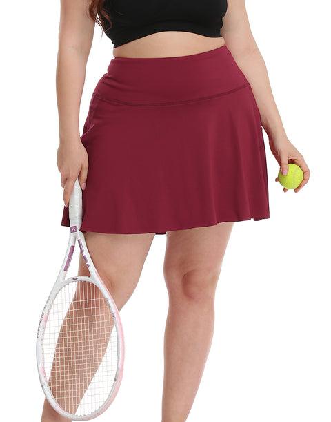 Plus Size Tennis Skort Pleated Golf Skirt with Shorts