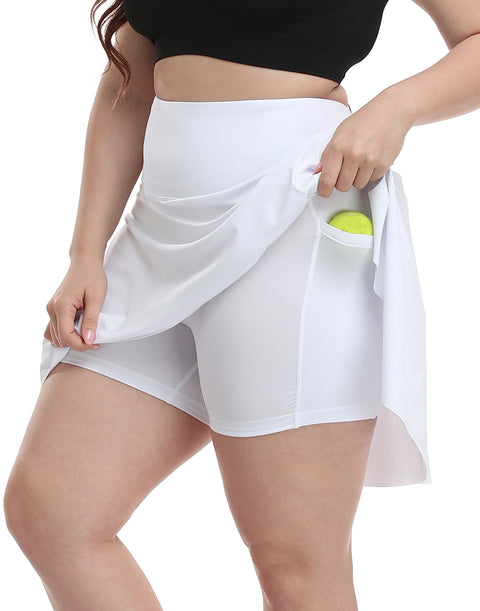 Plus Size Tennis Skort Pleated Golf Skirt with Shorts