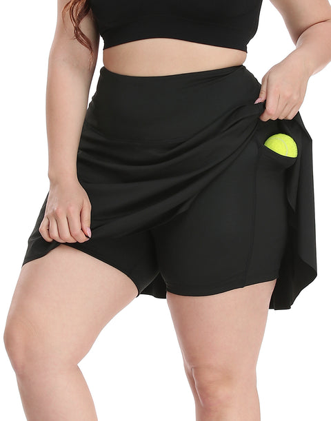 Plus Size Tennis Skort Pleated Golf Skirt with Shorts