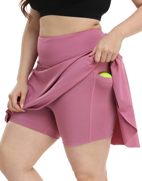 Plus Size Tennis Skort Pleated Golf Skirt with Shorts