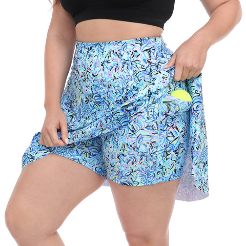 Plus Size Tennis Skort Pleated Golf Skirt with Shorts