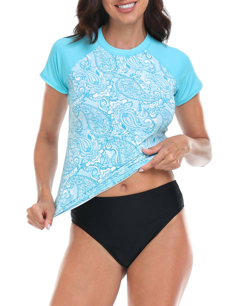 Short Sleeve UPF 50 Rash Guard Swim Shirts