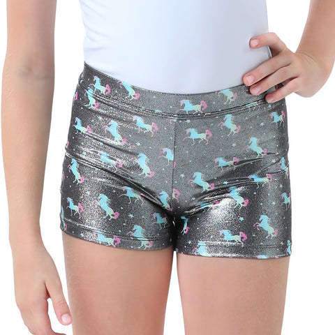 Unicorn Stars Gymnastics Dance Shorts for Girls