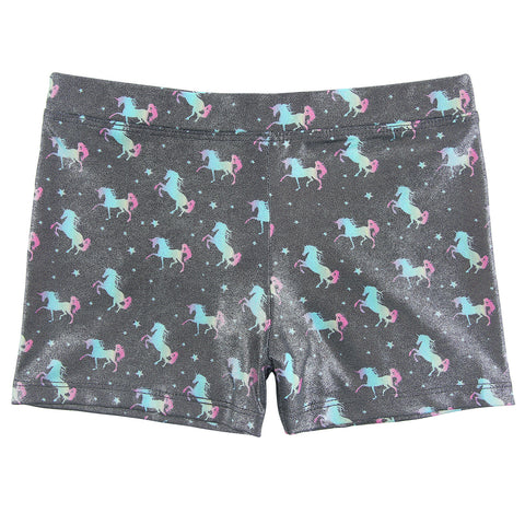 Unicorn Stars Gymnastics Dance Shorts for Girls