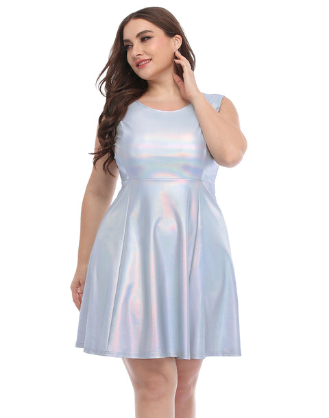 Plus Size Metallic Skater Dress