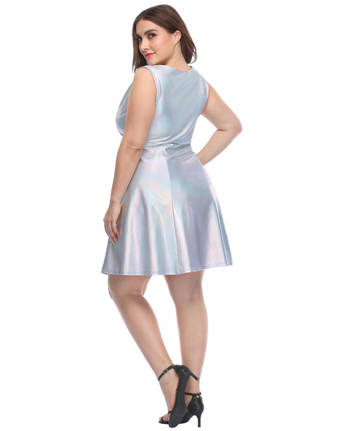 Plus Size Metallic Skater Dress