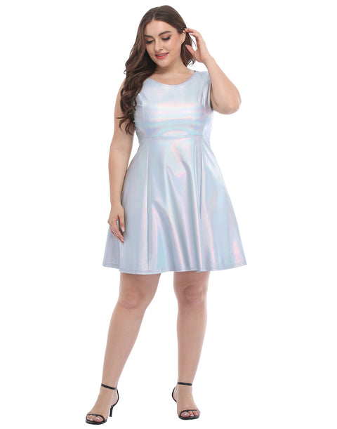 Plus Size Metallic Skater Dress