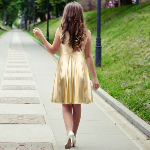 Plus Size Metallic Skater Dress