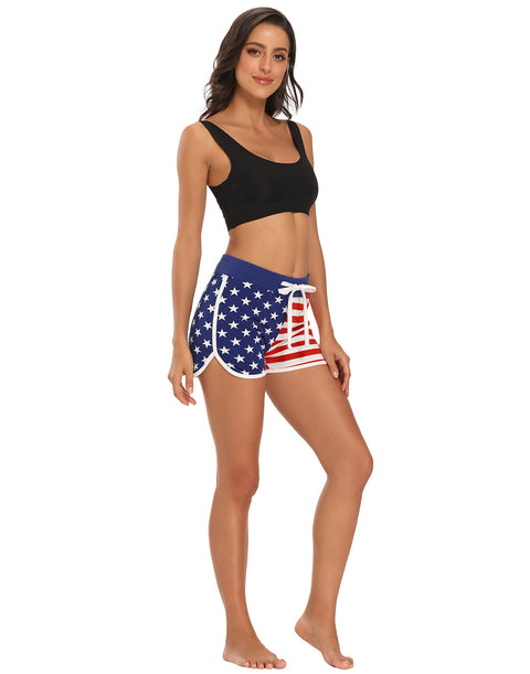 US Flag Retro Running Shorts