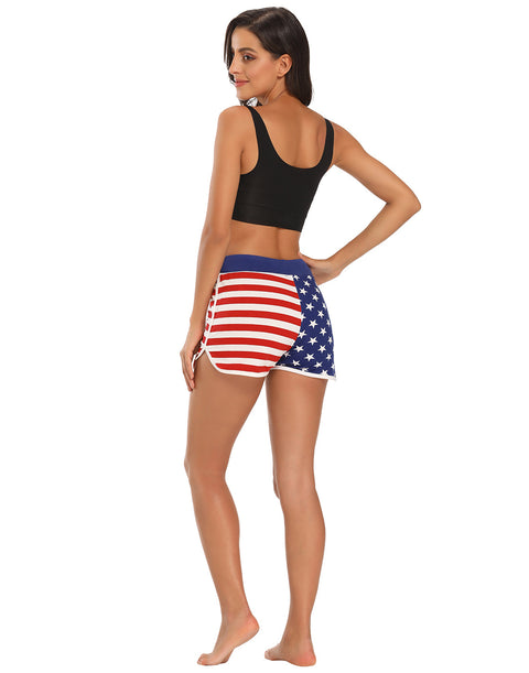 US Flag Retro Running Shorts